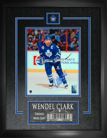 Wendel Clark Signed Toronto Maple Leafs 8x10 Etched Mat Frame