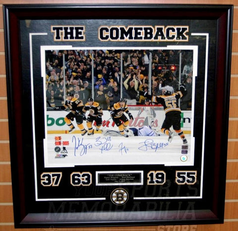 RARE Boston Bruins Signed 'The Comeback' 16x20 Frame