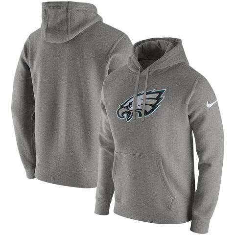Men's Nike Grey Philadelphia Eagles Club Logo Fleece - Pullover Hoodie