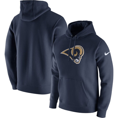 Men's Nike Navy Los Angeles Rams Club Fleece Logo Pullover Hoodie